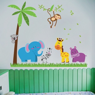 Decal dán tường Vườn thú xanh 02