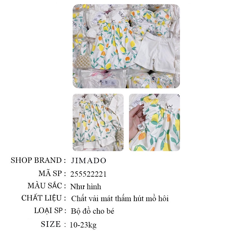 Bộ đồ bé gái combo 2 bộ cho bé họa tiết cầu vồng hoa quả tông màu paster điệu đà JIMADO 255522221