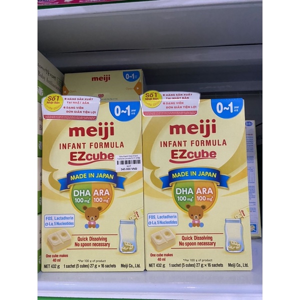 Lẻ 1 thanh sữa Meiji Ezcube chính hãng 27gr