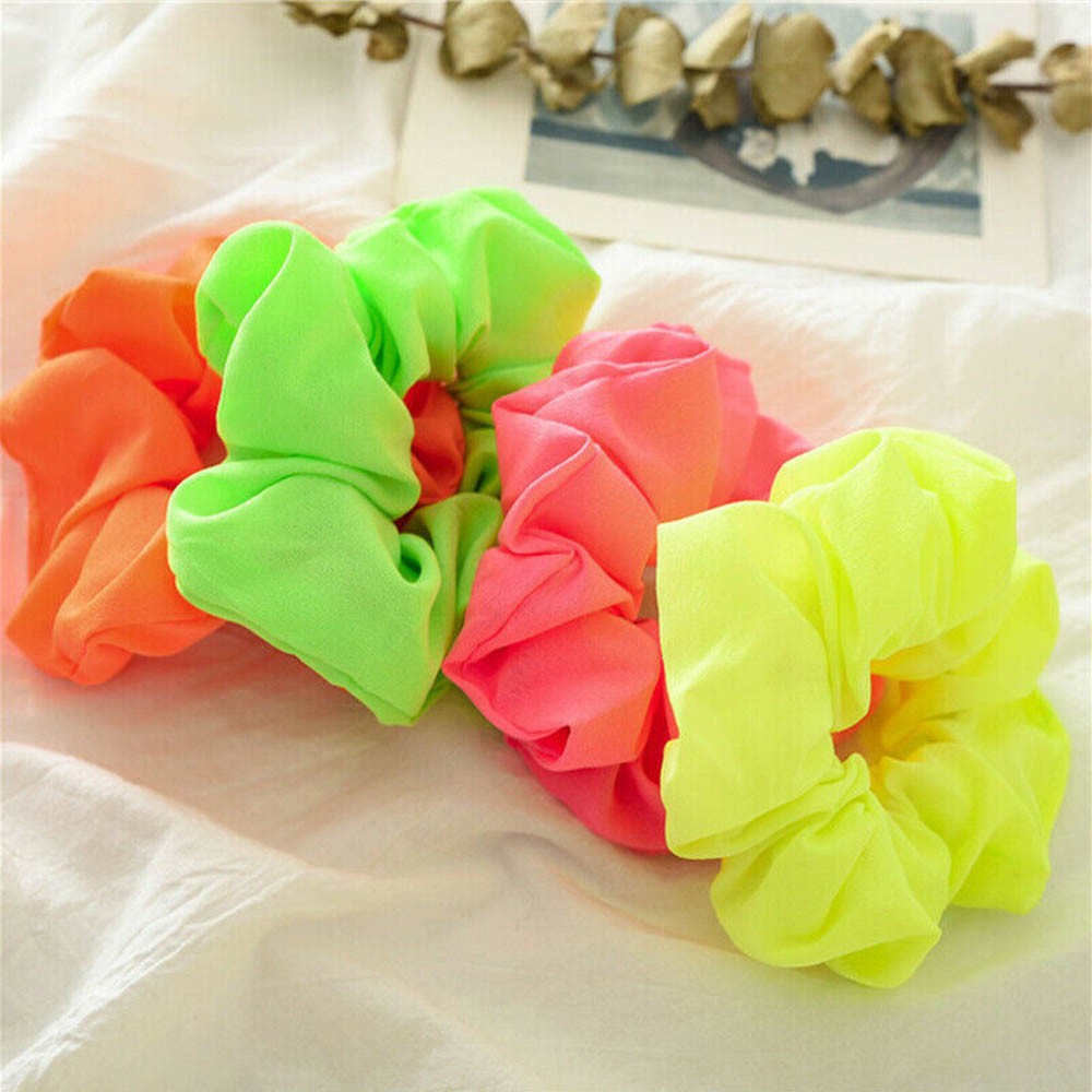 Dây buộc tóc co giãn màu neon phong cách độc đáo thời trang cho nữ
