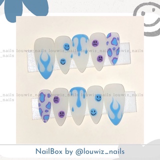 [ NailBox ] Trắng Gạo + Vẽ Gel Icon Cười / Lửa / Bò Sữa