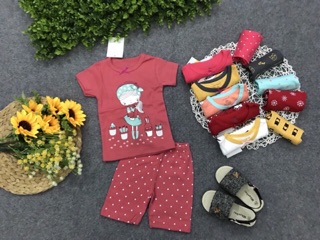 Set 4 bộ tay ngắn bé gái