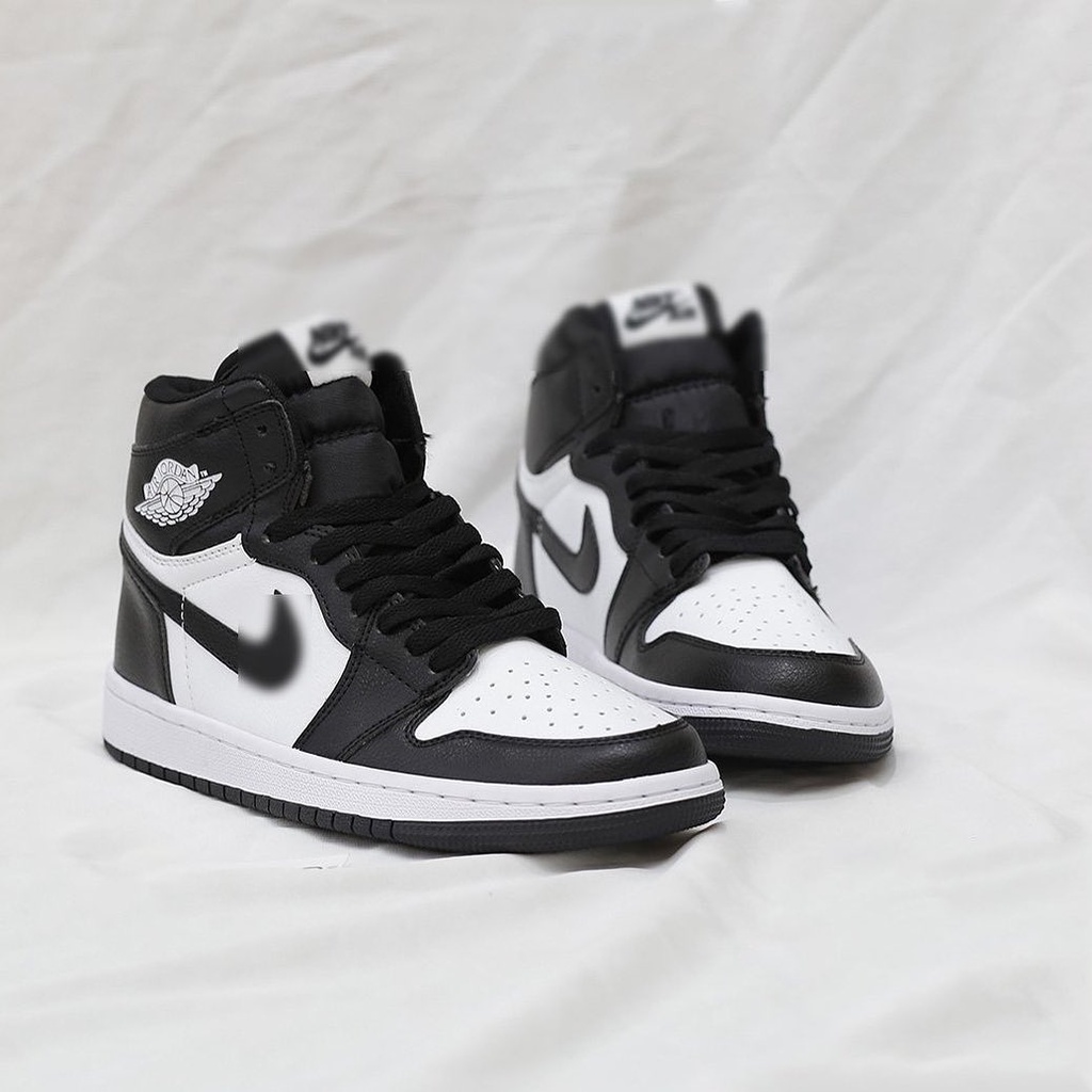 Giày Thời Trang Nam Nữ Cổ Cao Fashion, Giày Thể Thao Nike Jordan 1 JD1 Đen Trắng Da Cao Cấp Full Box Bill Giá Rẻ