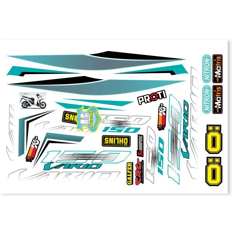 Tem vario 150 trắng xanh ngọc 30212