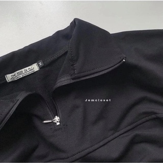 Sét bộ áo croptop cổ khoá mix quần boom gấu cá tính Chất cotton da cá siêu đẹp