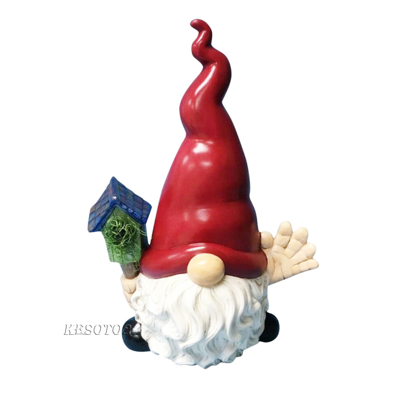 [KESOTO2]Resin Gnome Figure Handmade Standing Tomte Statue Yard Home Office Gift