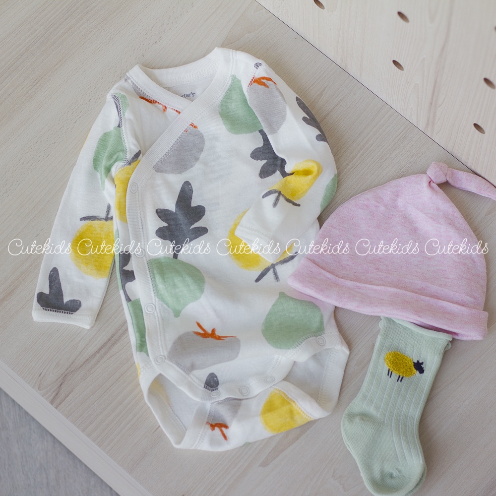 Bộ liền thân tay dài vạt chéo Carters