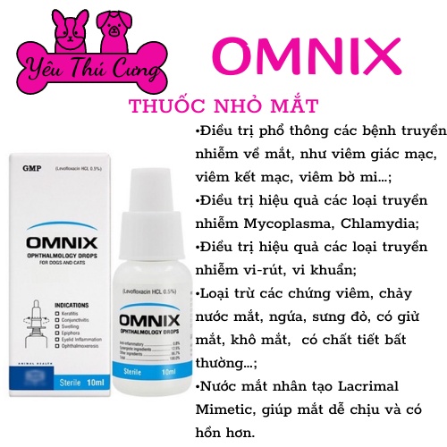 Thuốc nhỏ mắt cho chó mèo Alkin Omnix chai 10ml- YÊU THÚ CƯNG