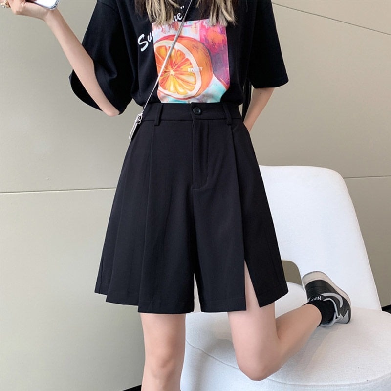 Quần ngắn ống rộng Xếp Ly Thời Trang Mùa Hè Hàn Quốc Mới Cho Nữ