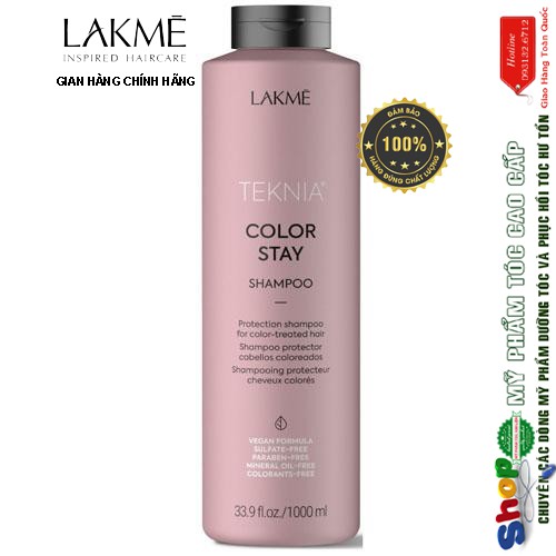 [Lakme-chính hãng] Dầu gội giữ màu tóc nhuộm Lakme Teknia Color Stay Free Sunfat Shampoo 1000ml ( New 2019)