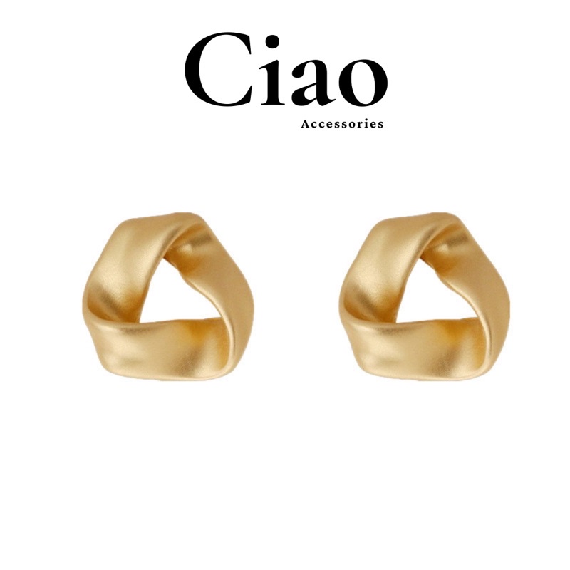 [HOẢ TỐC 1H] Khuyên tai/ Bông tai mạ bạc S925 thiết kế hình xoắn nhỏ đơn giản Retro Ciao