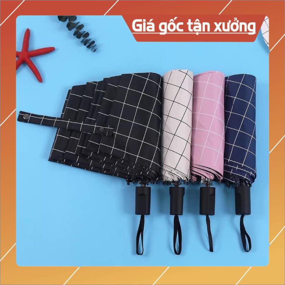 [Bán gía Gốc] Ô kẻ hàn quốc / ô kẻ gập gọn hàn quốc