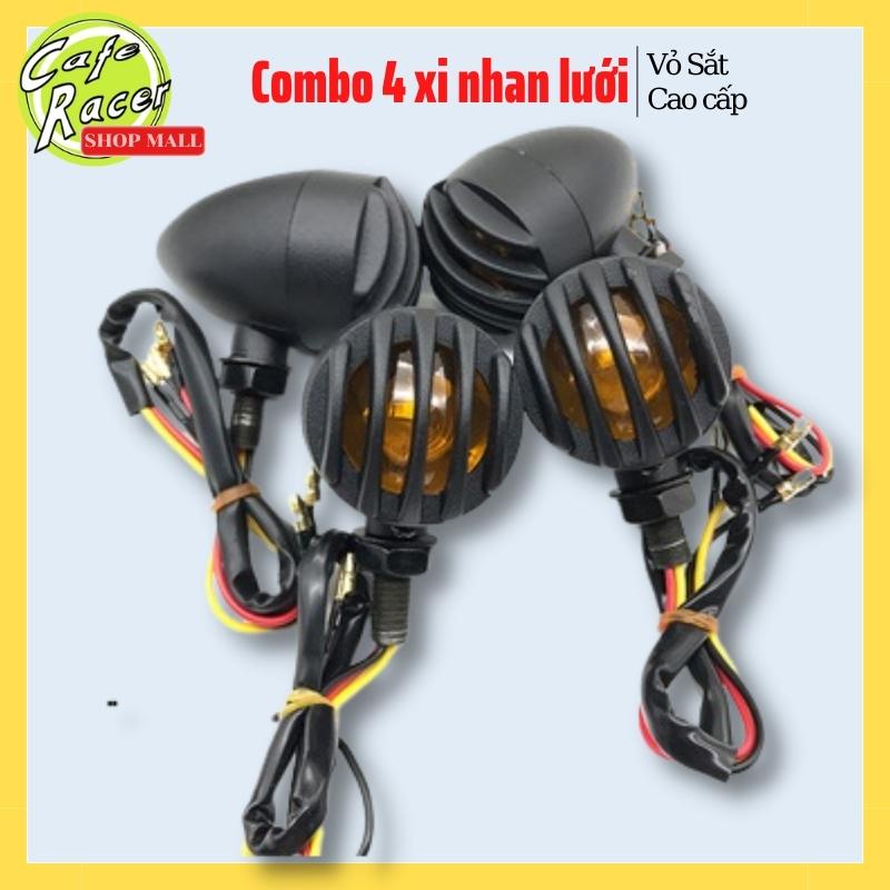 Combo 4 xi nhan lưới vỏ sắt siêu bên sài độ xe Cafe racer Tracker Win Gn125