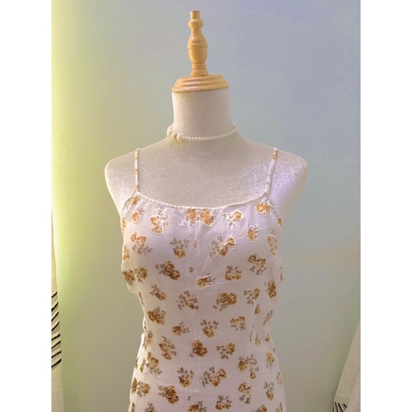 Đầm ngủ voan Hàn hoạ tiết hoa nhí Vintage