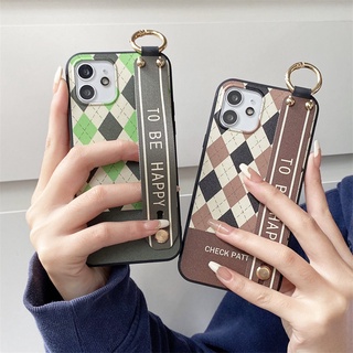 Ốp điện thoại silicone mềm kẻ sọc caro có dây đeo thích hợp cho iPhone 13 12 11 Pro Max 7 8 Plus X XS Max XR SE 2020