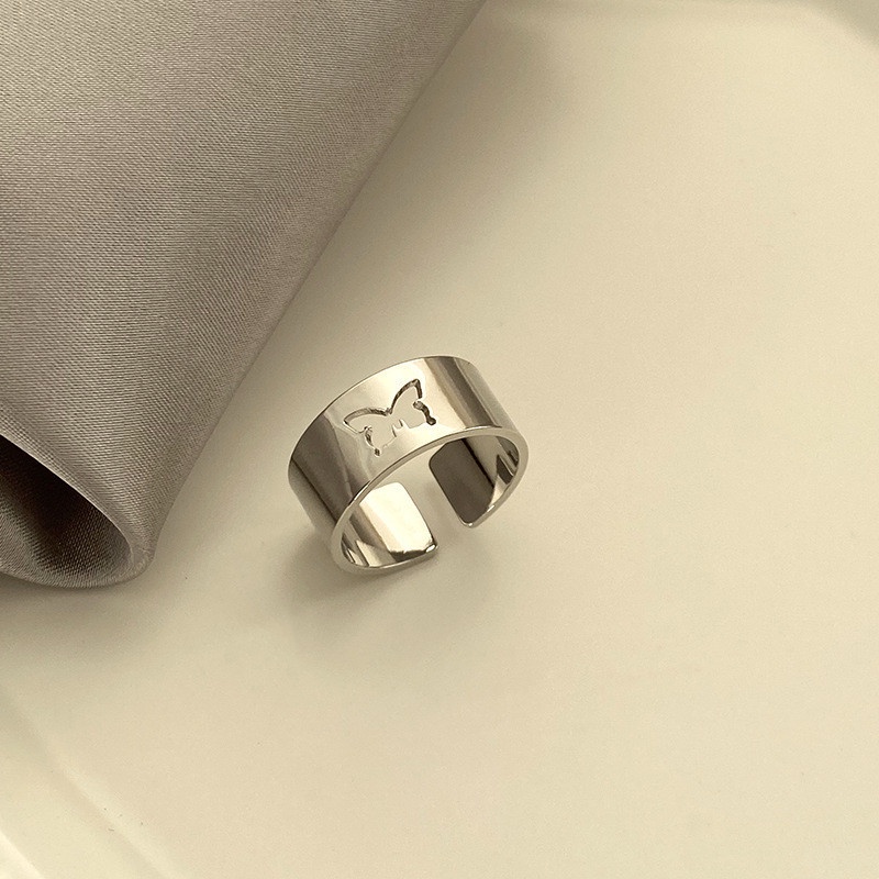 Set 2 nhẫn hình bướm phong cách punk Hàn Quốc sáng tạo