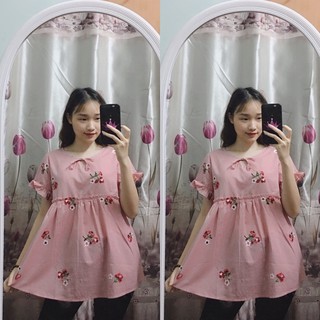 Áo bầu thêu hoa dễ thương (3 màu)