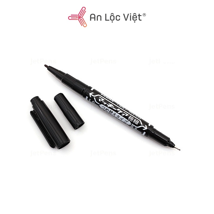 Set 5 Bút lông dầu Zebra Mo.120 2 đầu, dùng để viết bảng mica, viết giấy