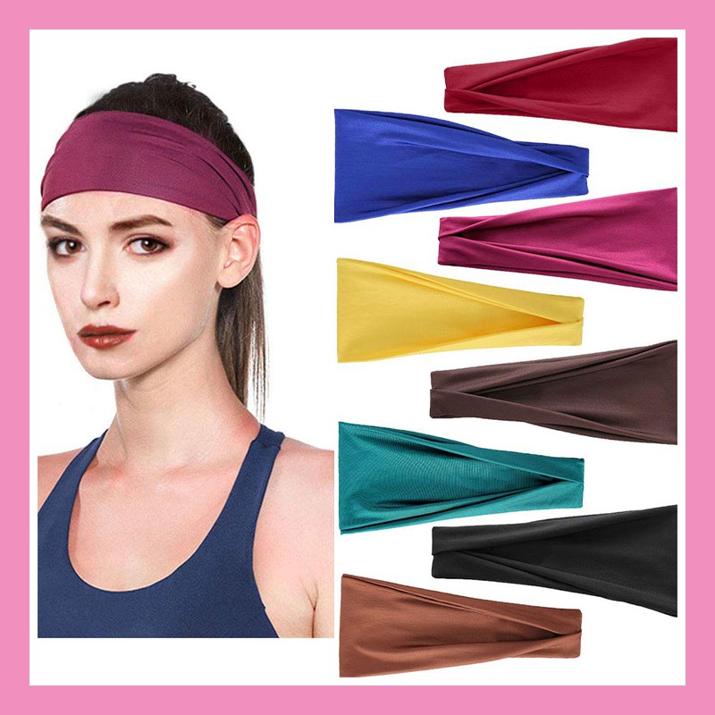 Băng đô thể thao cotton headband nam nữ co giãn thấm hút mồ hôi vô cùng tiện dụng bản 9.5cm PK11