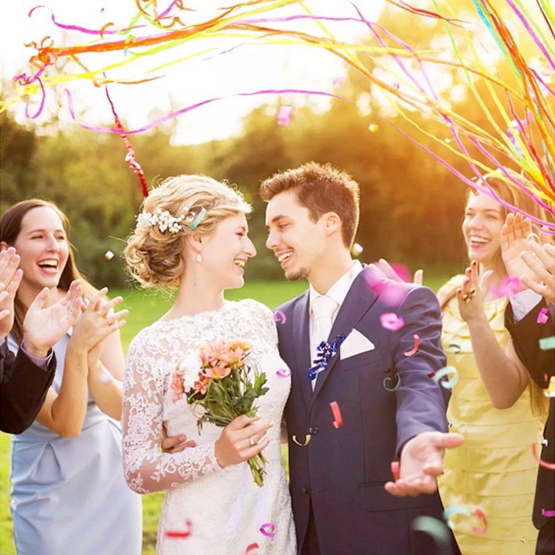 Đồ chơi ném giấy ảo thuật dạng sợi trang trí sinh nhật, tiệc cưới, party, khai trương, kỉ yếu