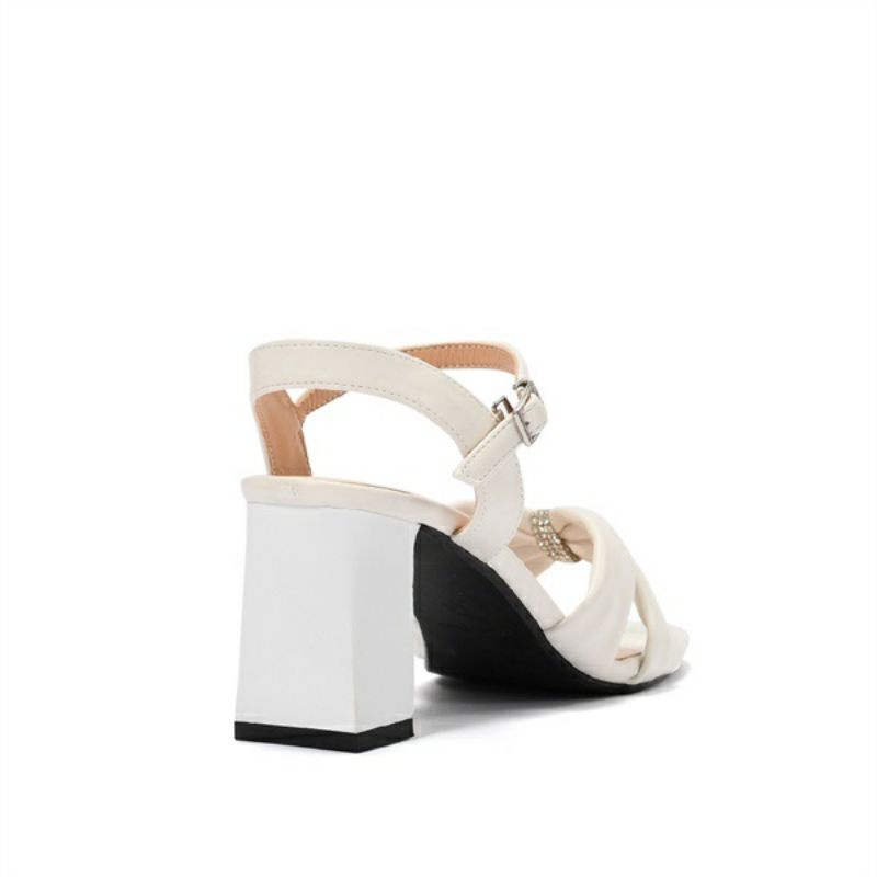 GIÀY SANDAL CAO GÓT QUAI NGANG THIẾT KẾ THẮT NƠ XOÀN THỜI TRANG, ĐẾ 7CM GI H109 - BQ