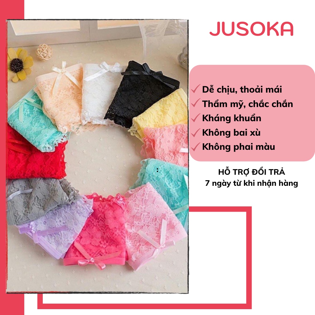 Đồ lót nữ quần chip nơ nhiều màu kiểu ren gợi cảm JUSOKA