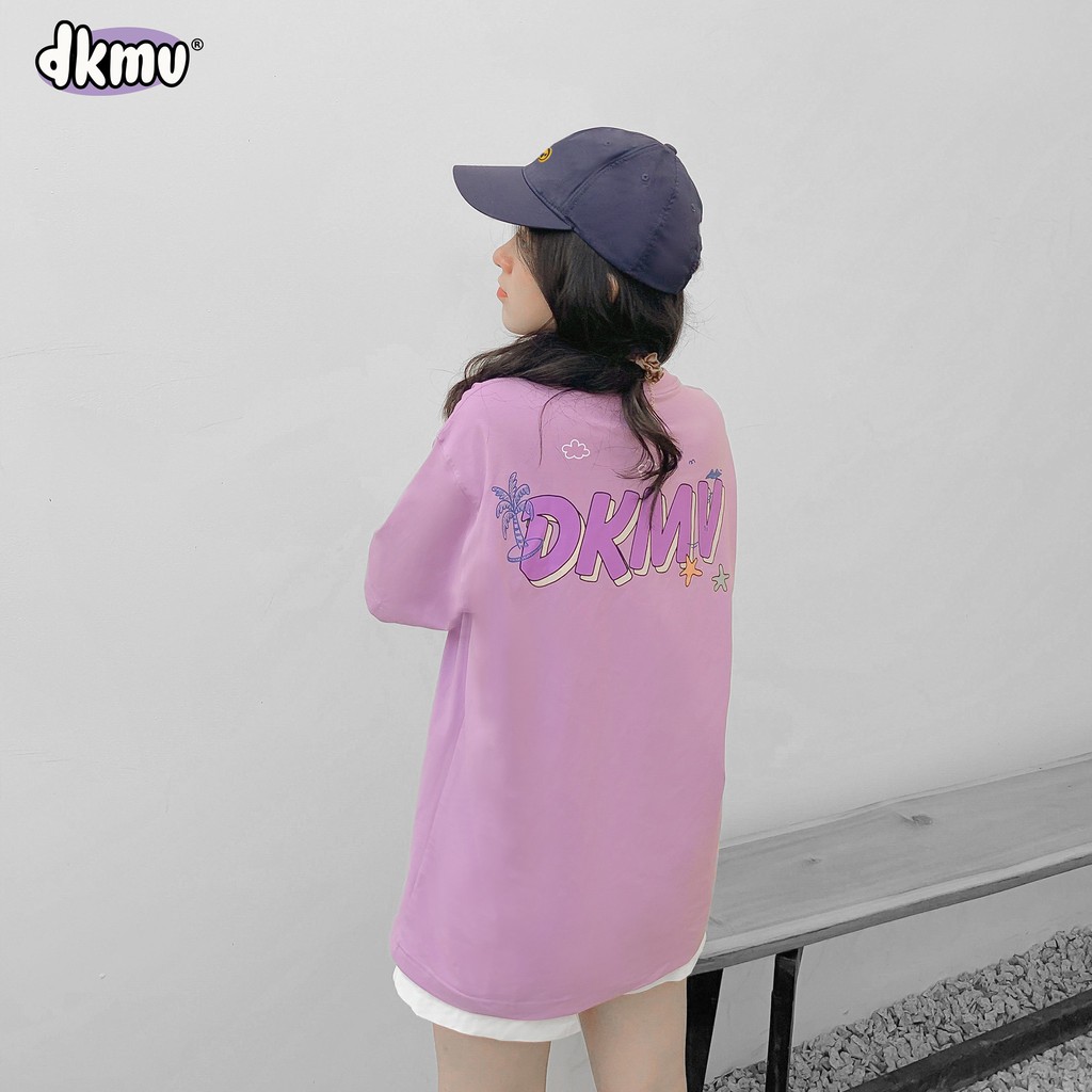 Áo thun nữ cotton màu tím oversize tay ngắn | DKMV Purple Vitamin Sea Tee