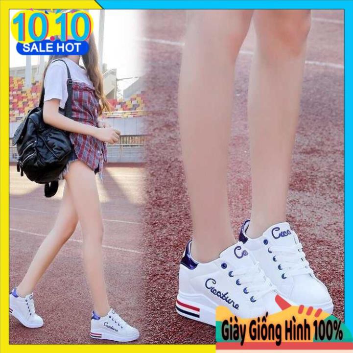 [HÀNG CAO CẤP] Giày thể thao nữ tăng chiều cao 6cm|Giày nữ đế độn trắng cực đẹp phong cách hàn quốc (FREESHIP+FULL BOX)