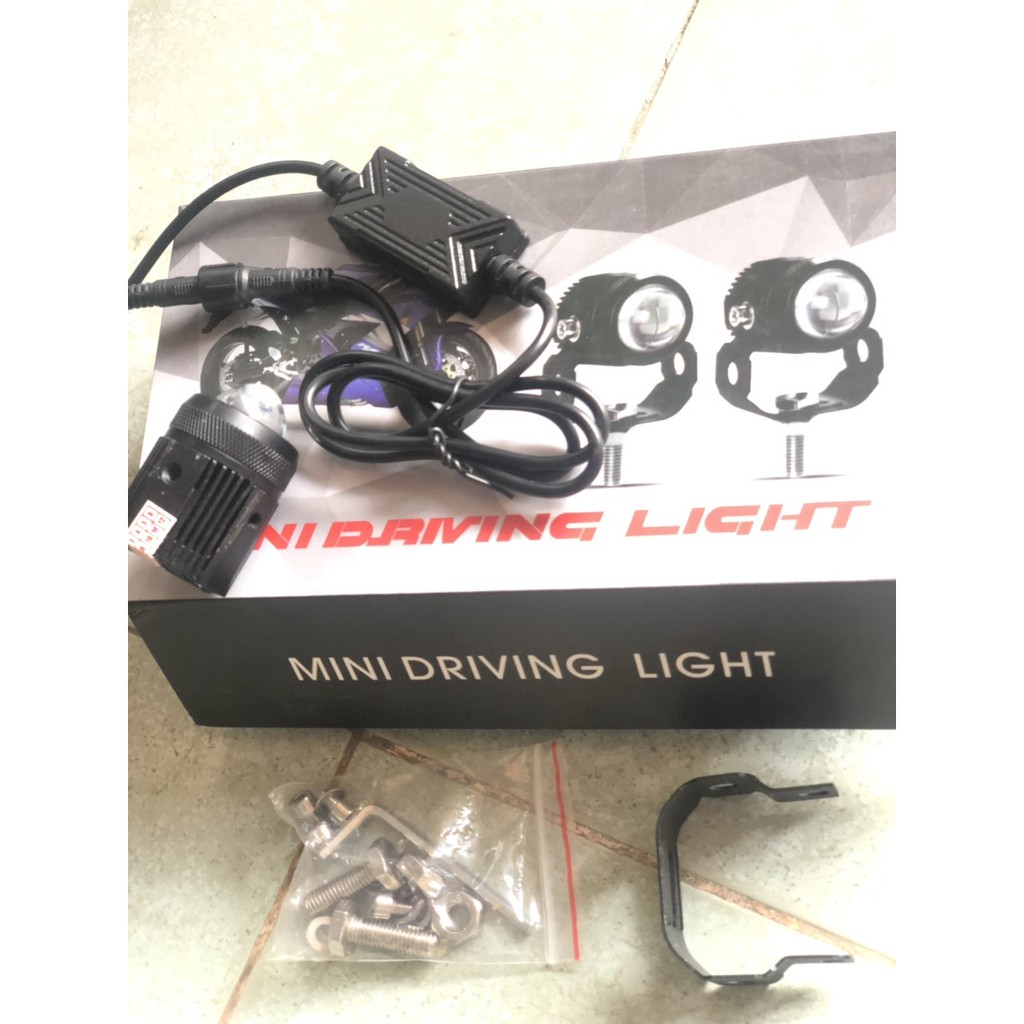 Trợ sáng mini Driving light sáng vàng trắng 2 chức năng Giá 1 Cái