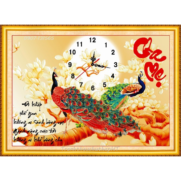Tranh đính đá cha mẹ 80*55cm VS063
