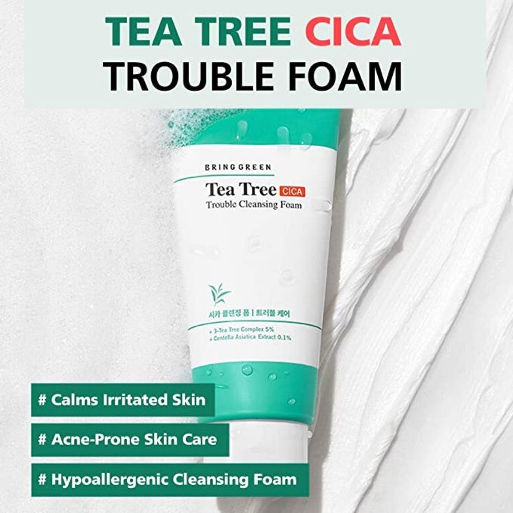 Sữa rửa mặt Bring Green Tea tree Cica Trouble Cleansing Foam (#bringgreen)
