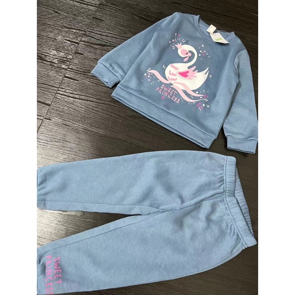 Bộ quần áo bé gái Delta 2-14 tuổi  Sét ngủ trẻ em cotton nỉ mềm xuất dư 0823