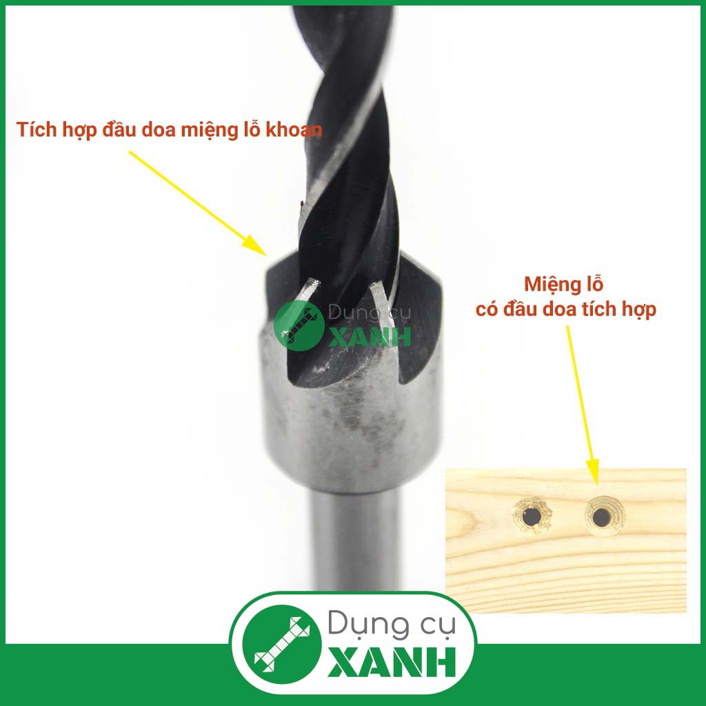 Bộ 7 mũi khoan gỗ bắt âm mũ vít 3 - 10 mm thép gió 4241