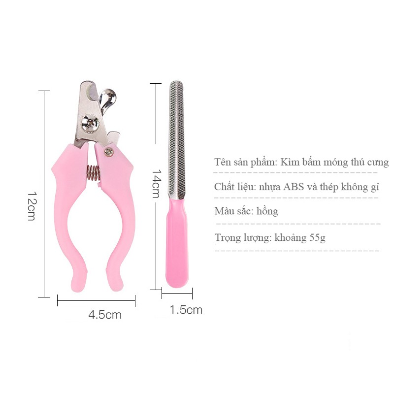 Kềm Cắt Móng Cho Chó Mèo - Kìm Cắt Móng Kèm Dũa Cho Thú Cưng