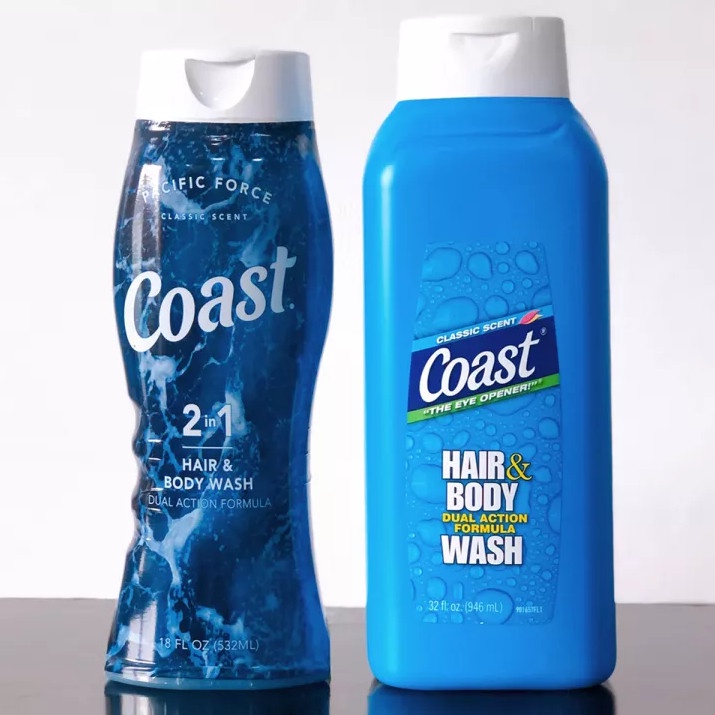 Sữa Tắm Gội Coast Mỹ 2in1 Hair And Body Cho Nam Chai 532ml - 946ml Hàng Nhập Mỹ Làm Sạch Cơ Thể Cung Cấp Độ Ẩm Cho Da Hư