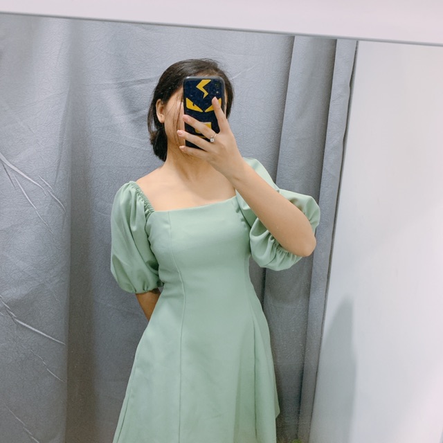 Váy babydoll cổ vuông BlaPink thiết kế tay dài cổ vuông vải dày dặn form chuẩn Đủ Màu (Có ảnh THẬT) | BigBuy360 - bigbuy360.vn