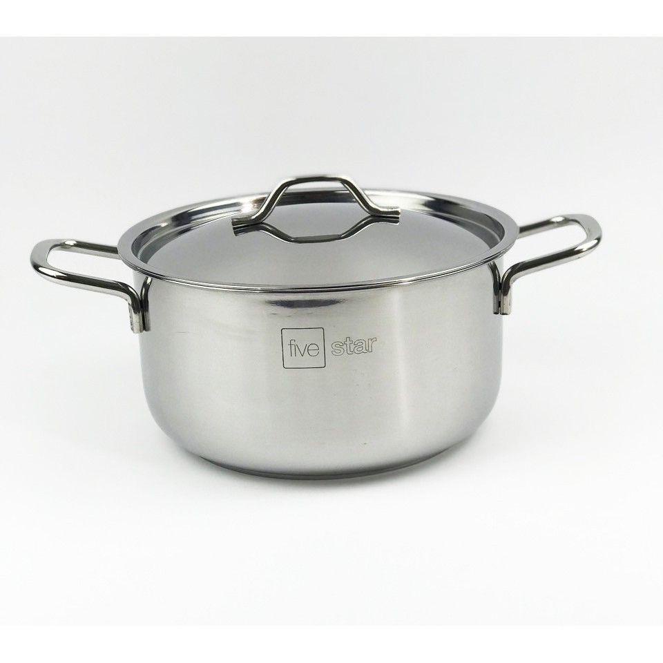 Nồi 3 đáy sandwich inox 430 FiveStar Standard bếp từ nắp inox ( 16cm / 18cm / 20cm / 24cm )