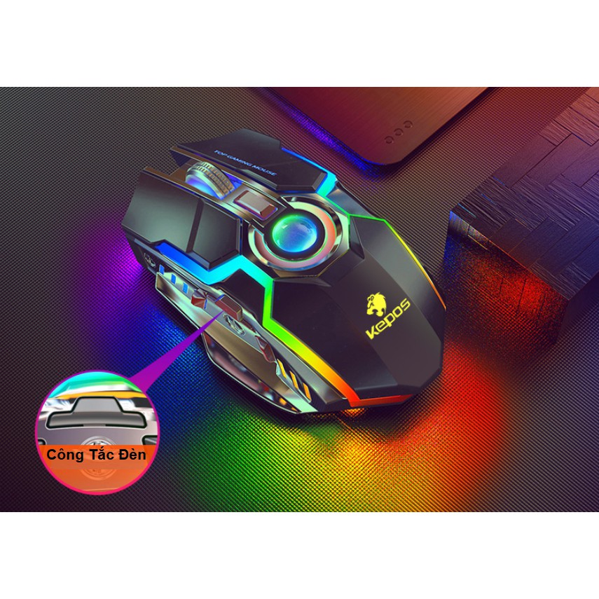 [GIÁ TRẢI NGHIỆM] Chuột Không Dây LED RGB chuyên Gaming Streamer Cao Cấp G80 - Sạc Pin Nhanh, Chỉnh được Độ nhạy DPI