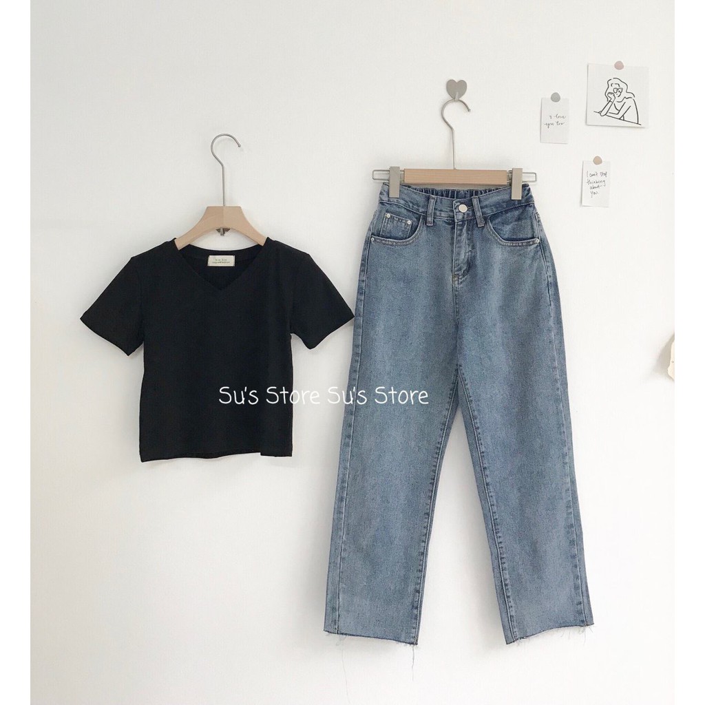 Quần jean baggy trơn lưng chun Q211 SUSTORE | BigBuy360 - bigbuy360.vn