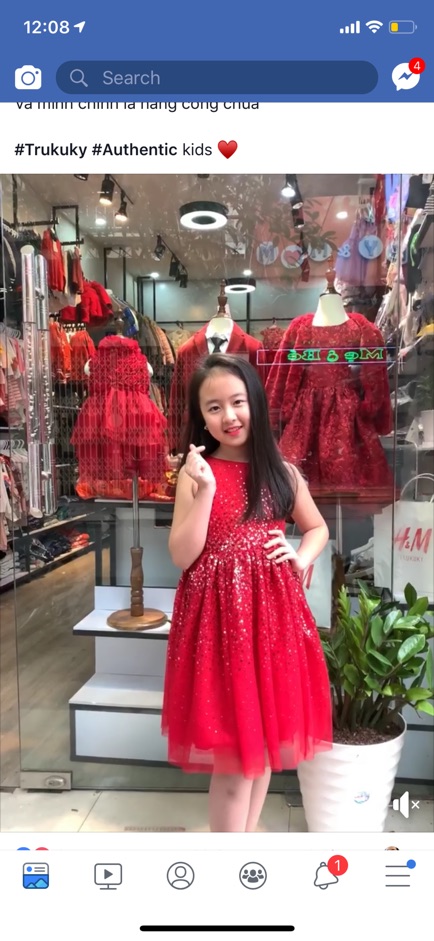 Váy xoè công chúa đỏ sequin HM H&M hàng chính hãng authentic