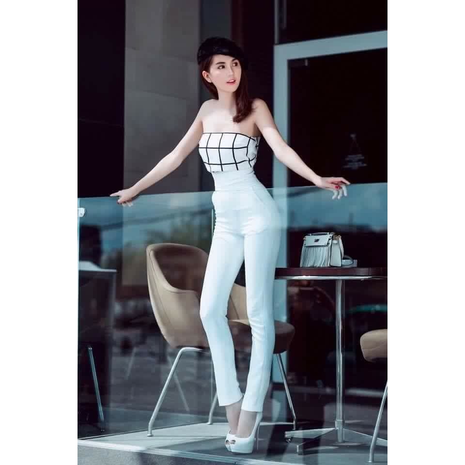 Set Rời Áo Quần Ngọc Trinh Kiểu Áo Ống Khoe Vai Trần Gợi Cảm Phối Quần Ôm Lưng Cao Hiện Đại