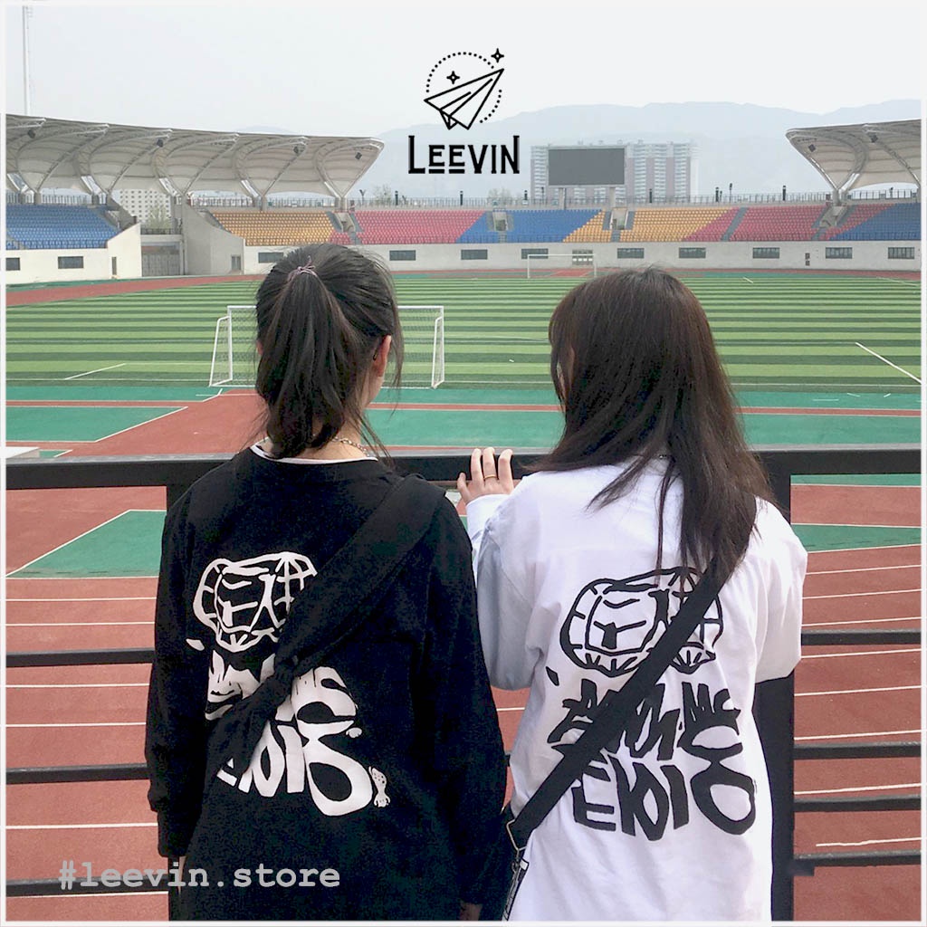 [SALE OFF] Áo Thun Tay Dài Little Nili Korean Tide Nam Nữ Unisex Nelly Ulzzang Kiểu áo phông form rộng Leevin