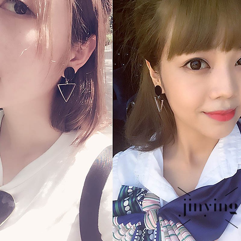 GETNOIVAS ❤S Wind Simple Style Asymmetrical Geometric Earrings for Women Girls European Style Modern All-match