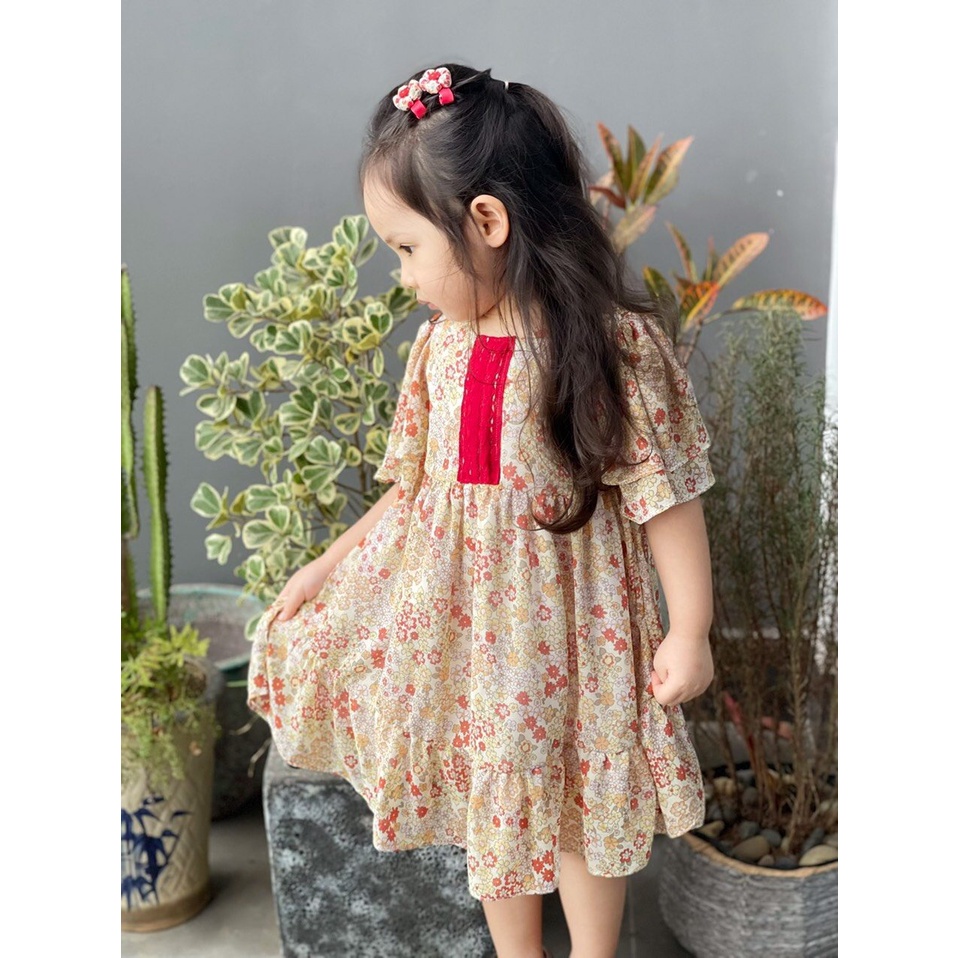 Váy Lennco voan hoa nhí ren cho bé gái