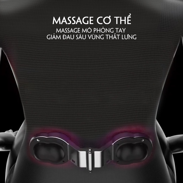 Đệm tựa lưng dùng cho văn phòng và trên ô tô có máy massage chống mỏi gù lưng KoreT8