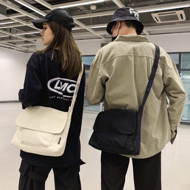 Túi Vải Canvas Đeo Chéo Phong Cách Nhật Bản Đơn Giản Dành Cho Nam