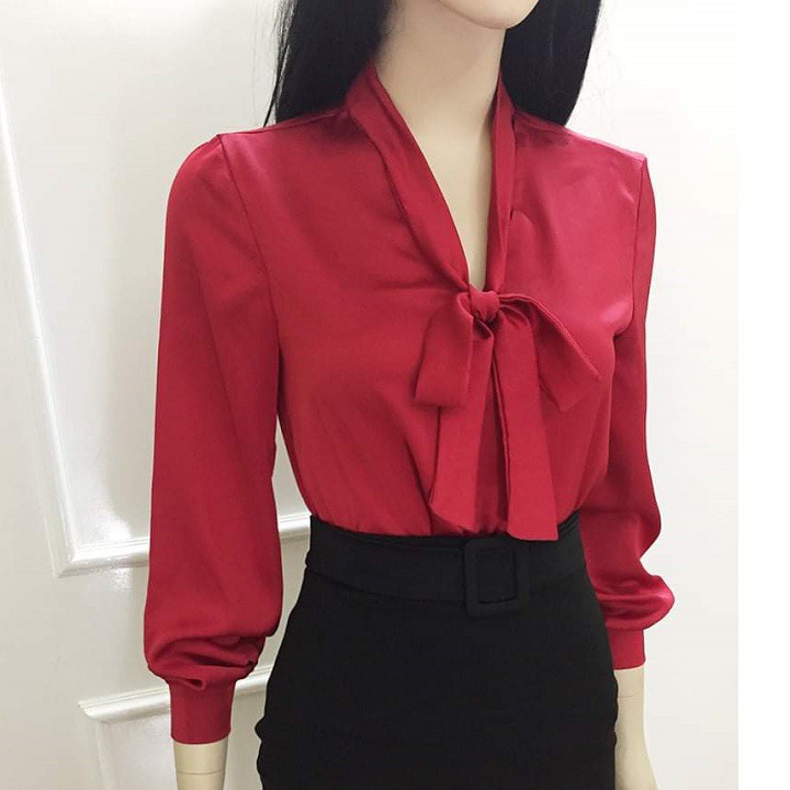 Áo Sơ Mi Nữ Công Sở GIÁ SỈ Cổ Cột Dây Nơ Nhiều Kiểu | BigBuy360 - bigbuy360.vn