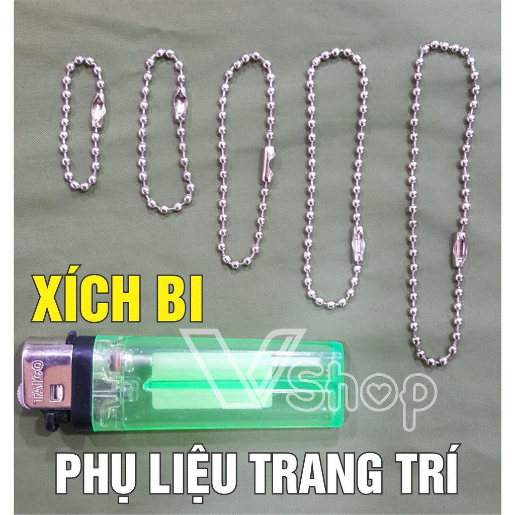 Dây chuyền xích bi, phụ liệu trang trí handmade. Gói 100gr