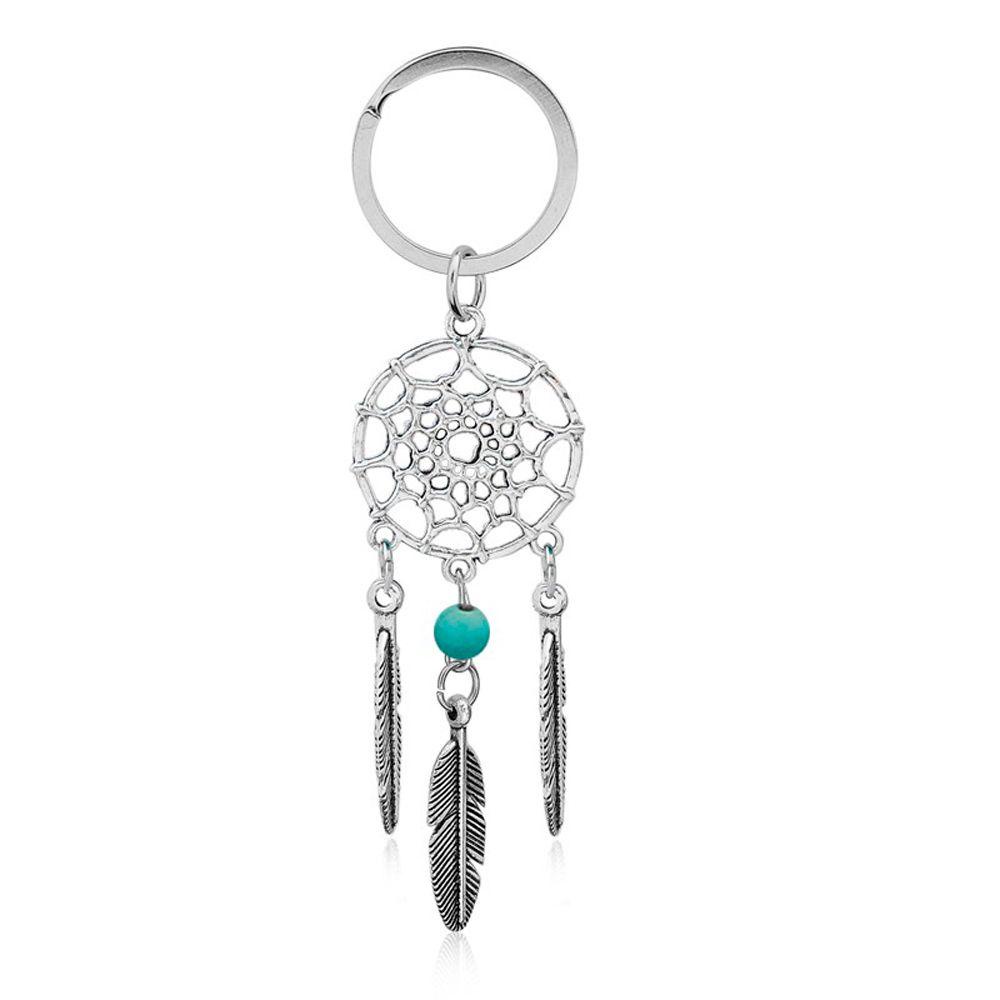 Móc Khóa Hình Dreamcatcher Bằng Hợp Kim Phối Lông Vũ Nhiều Màu Sắc