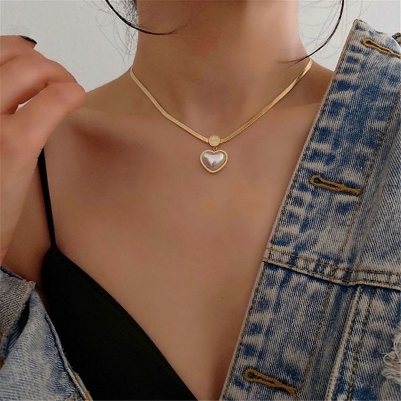 Dây chuyền titan nữ KHÔNG GỈ vòng cổ trái tim thời trang sang trọng trang sức titan cao cấp mẫu mới 2022